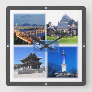 zKR003 SEOUL, Südkorea ROK, Asien, Quadratische Wanduhr