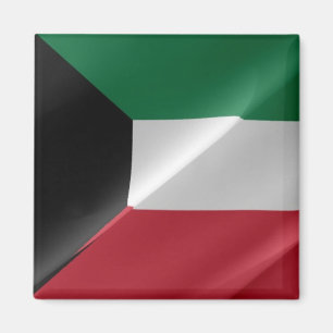 zKW002 Kuwaiter winkt FLAGGE Kuwait, Kühlschrank Magnet