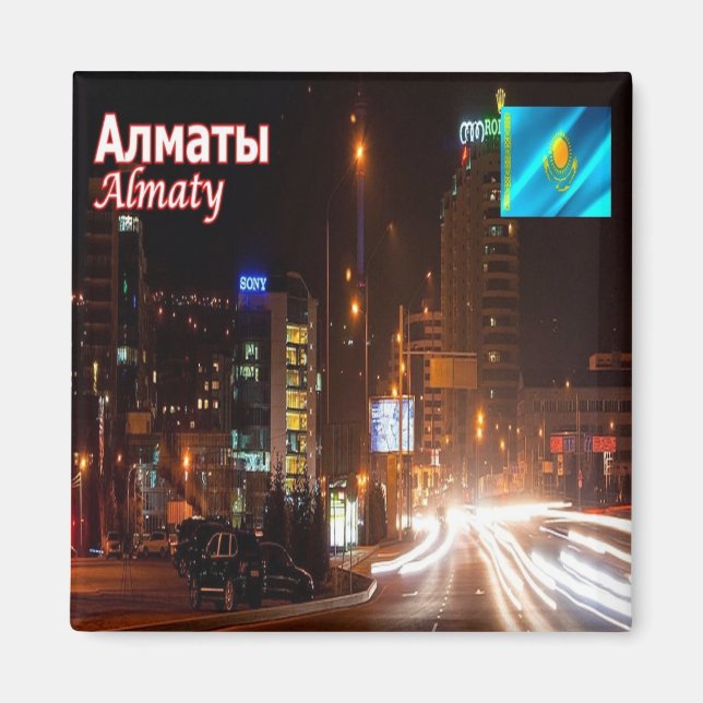 zKZ010 ALMATY CITY, Kasachstan, Asien, Kühlschrank Magnet (Vorne)