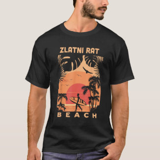 Zlatni Rat Strand Sonnenuntergang Sommerurlaub Vin T-Shirt