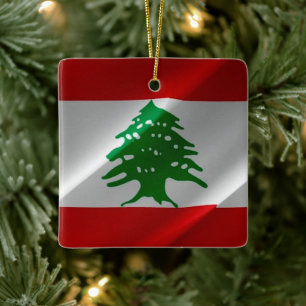 zLB002 wachend libanesischer FLAG Libanon, Keramikornament