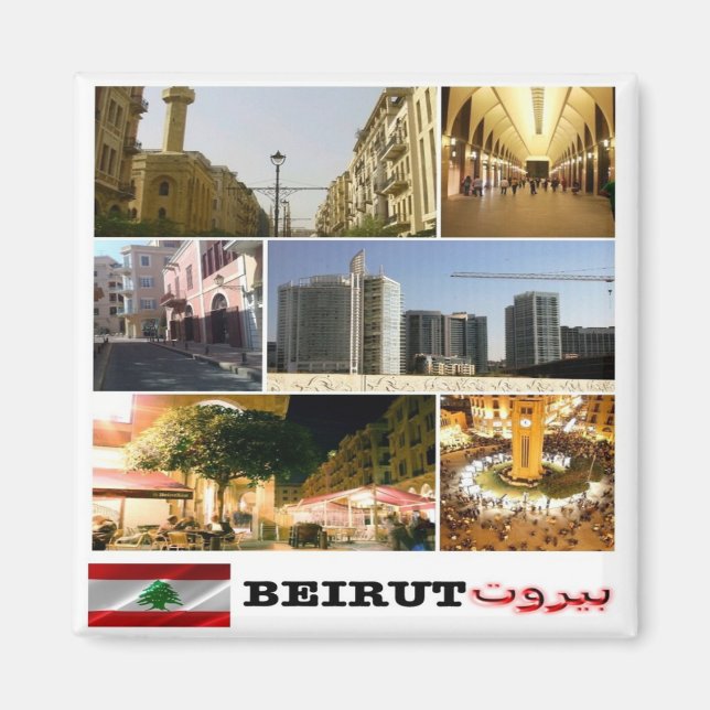 zLB011 BEIRUT Collage, Libanon, Asien, Kühlschrank Magnet (Vorne)