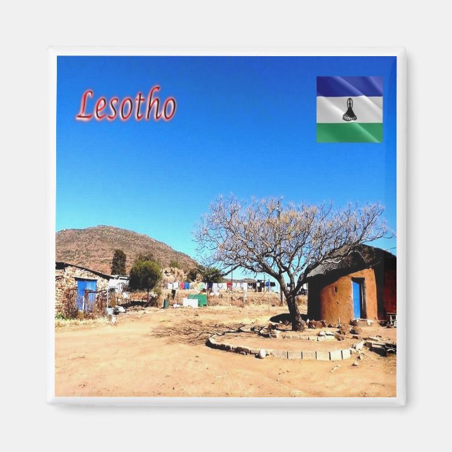 zLS008 LESOTHO, Mantsase, Afrika, Kühlschrank Magnet (Vorne)