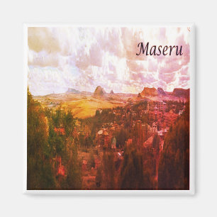 zLS010 MASERU, Panorama, Lesotho, Afrika, Kühlschr Magnet