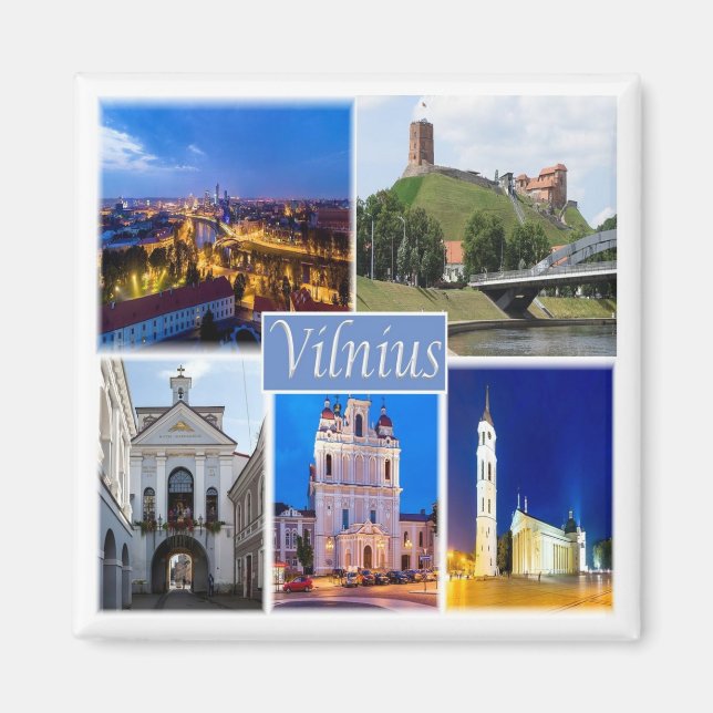 zLT005 VILNIUS Europe, Kühlschrank Magnet (Vorne)
