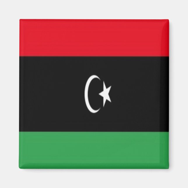 zLY001 LIBYA, FLAG, Afrika, Kühlschrank Magnet (Vorne)