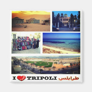 zLY016 TRIPOLI I Liebe, Mosaik, Libyen, Kühlschran Magnet