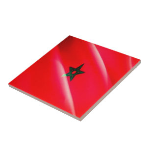 zMA002 MOROCCO, Waving Flag, Afrika, Fliese