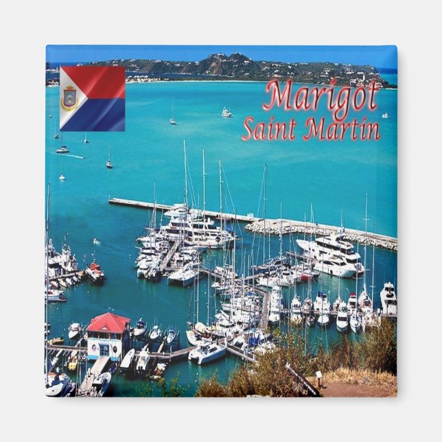 zMF006 MARIGOT, Saint Martin, Amerika, Kühlschrank Magnet (Vorne)