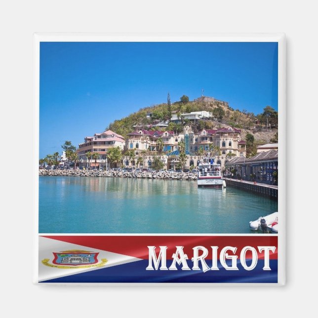 zMF008 MARIGOT, Saint Martin, Amerika, Kühlschrank Magnet (Vorne)