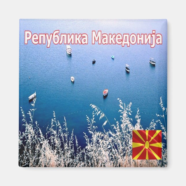 zMK010 OHRID-See, Nordmakedonien, Kühlschrank Magnet (Vorne)
