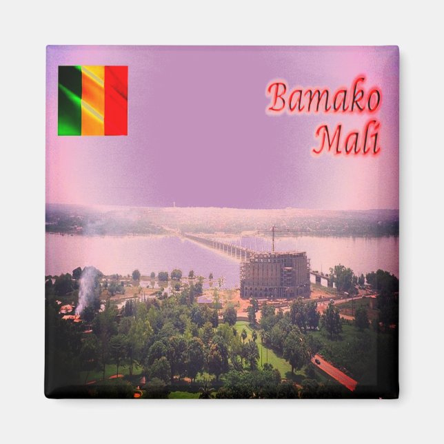 zML003 MALI, Bamako Bridge, Afrika, Kühlschrank Magnet (Vorne)