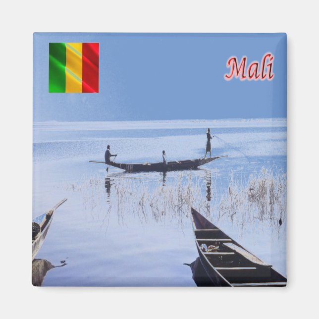 zML009 MALI, Sélingué Lake, Afrika, Kühlschrank Magnet (Vorne)