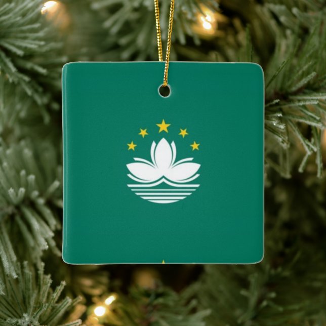 zMO001 Macaense FLAG Macau oder Macao, Keramikornament (Baum)