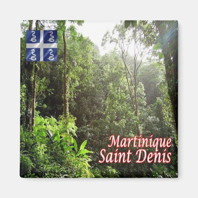zMQ008 SAINT DENIS, Regenwald, Martinique, Kühlsch Magnet (Vorne)