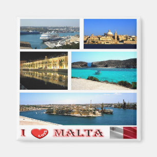 zMT007 MALTA "I Liebe", Kühlschrank Magnet