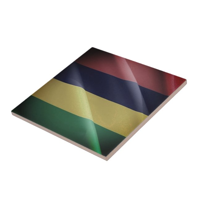 zMU002 MAURITIUS, Waving Flag, Afrika, Fliese (Seite)
