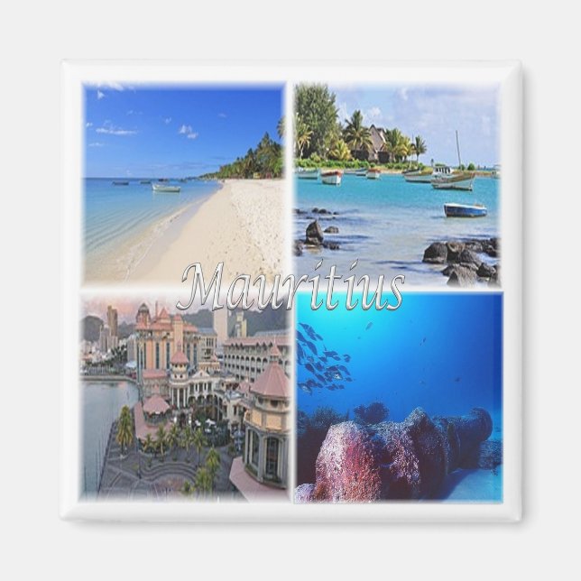 zMU023 MAURITIUS, Mosaik, Afrika, Kühlschrank Magnet (Vorne)