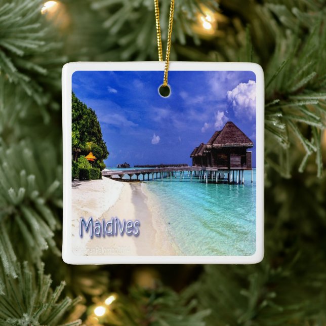 zMV004 islands MALDIVES beach, Asia, Keramikornament (Baum)