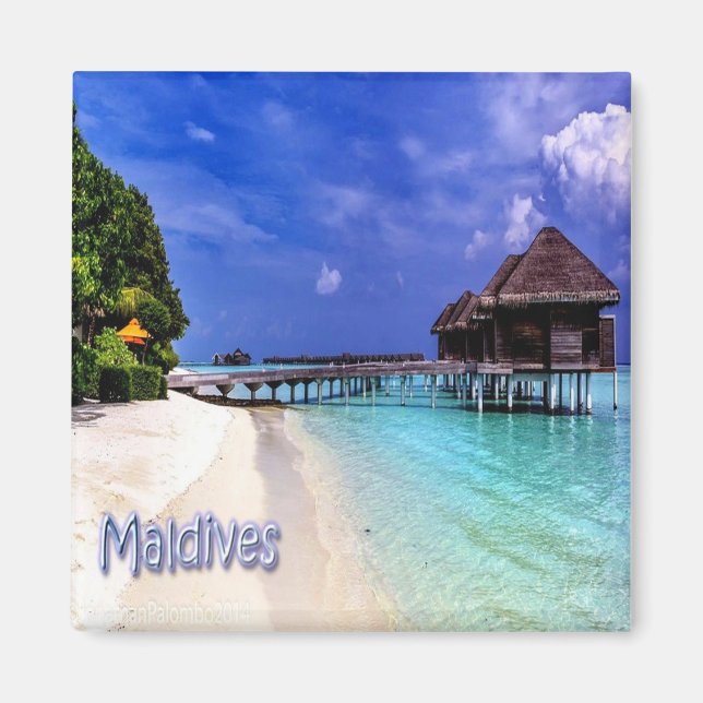 zMV004 Islands MALDIVES Beach, Asien, Kühlschrank Magnet (Vorne)