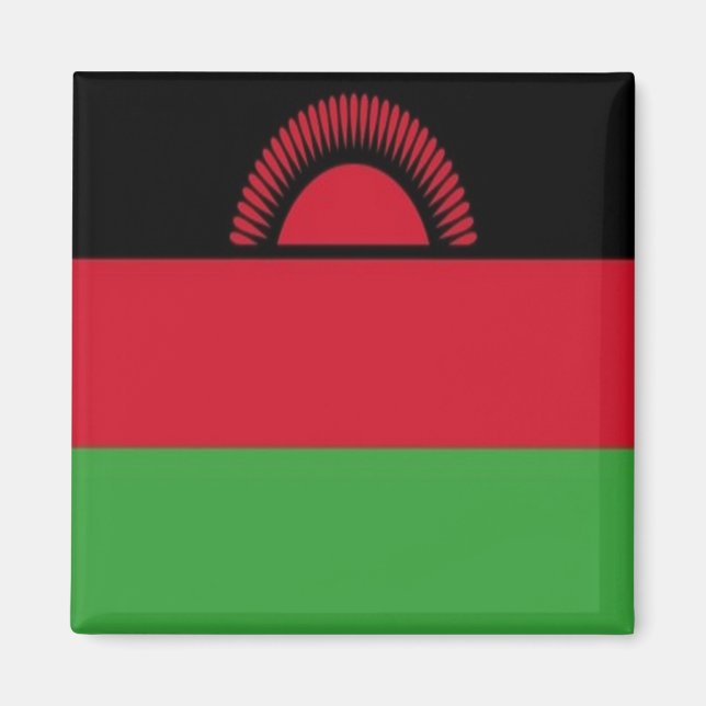 zMW001 MALAWI Flag, Afrika, Kühlschrank Magnet (Vorne)