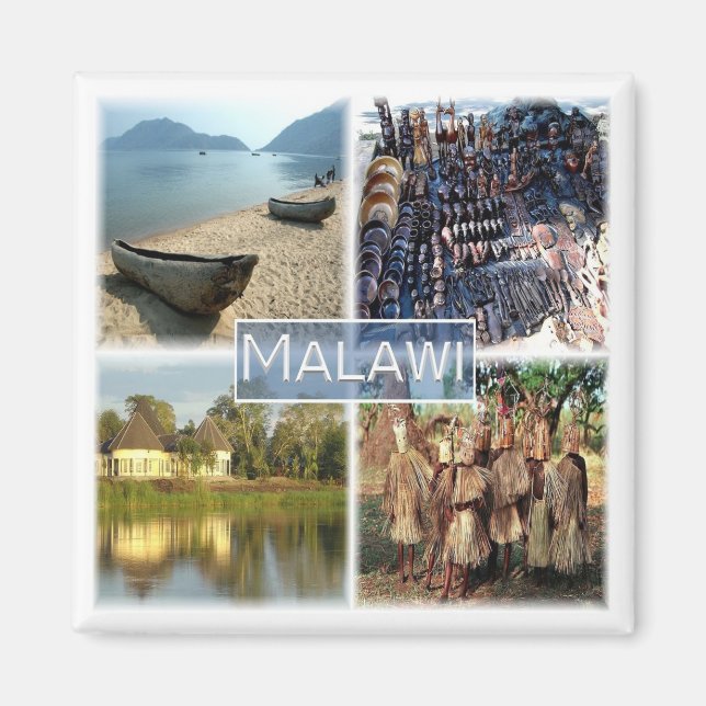 zMW010 MALAWI, Mosaik, Afrika, Kühlschrank Magnet (Vorne)