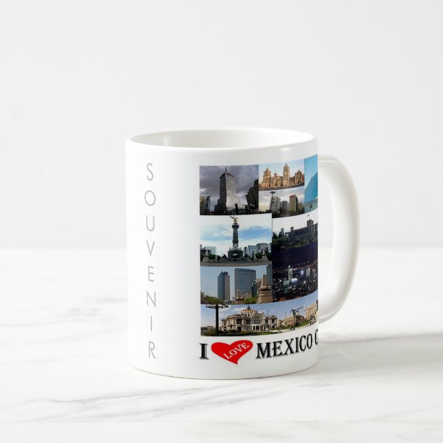 zMX008 Mosaik der MEXIKO STADT I-Liebe, Kaffeetasse (VorderseiteRechts)