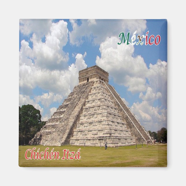zMX018 CHICHEN ITZA, Mexiko, Amerika, Kühlschrank Magnet (Vorne)