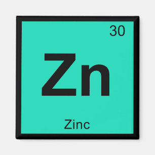 Zn - Zink Chemie - Periodischer Tabellensymbol Magnet