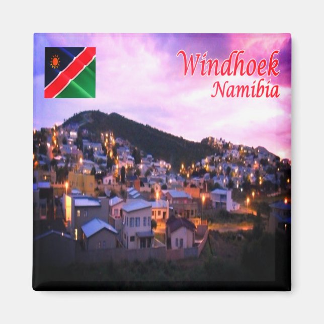 zNA006 WINDHOEK by Night, Namibia, Afrika, Kühlsch Magnet (Vorne)
