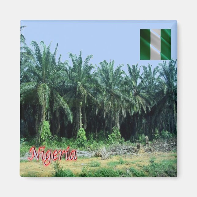 zNG009 NIGERIA, Palmen, Afrika, Kühlschrank Magnet (Vorne)
