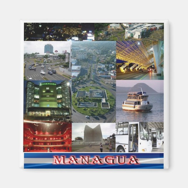 zNI012 MANAGUA, Mosaik, Nicaragua, Amerika, Kühlsc Magnet (Vorne)
