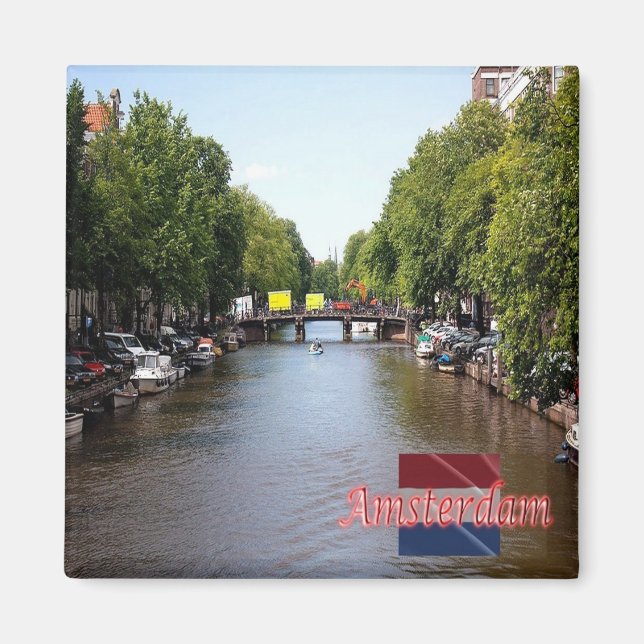 zNL009 AMSTERDAM panorama, Niederlande, Kühlschran Magnet (Vorne)
