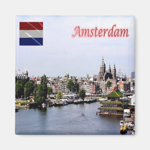 zNL010 AMSTERDAM vom Himmel aus gesehen, Kühlschra Magnet