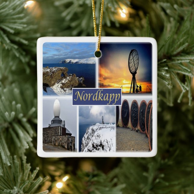 zNO007 NORDKAPP NORTH CAPE, Norwegen, Europa, Keramikornament (Baum)