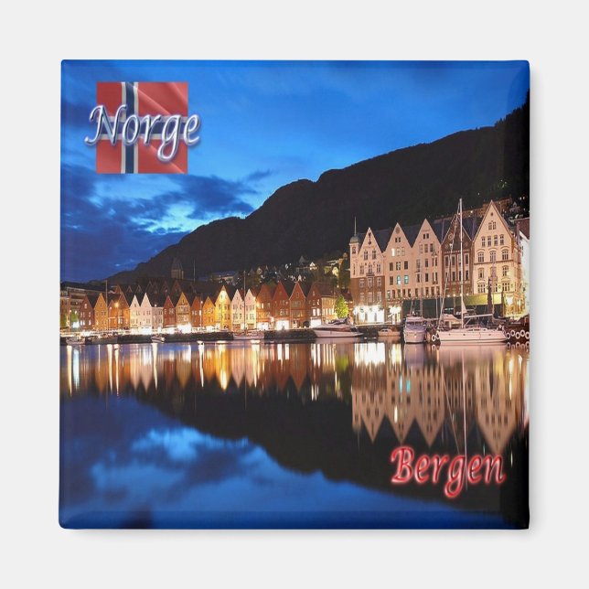 zNO022 BERGEN BRYGGEN, Norwegen, Europa, Kühlschra Magnet (Vorne)