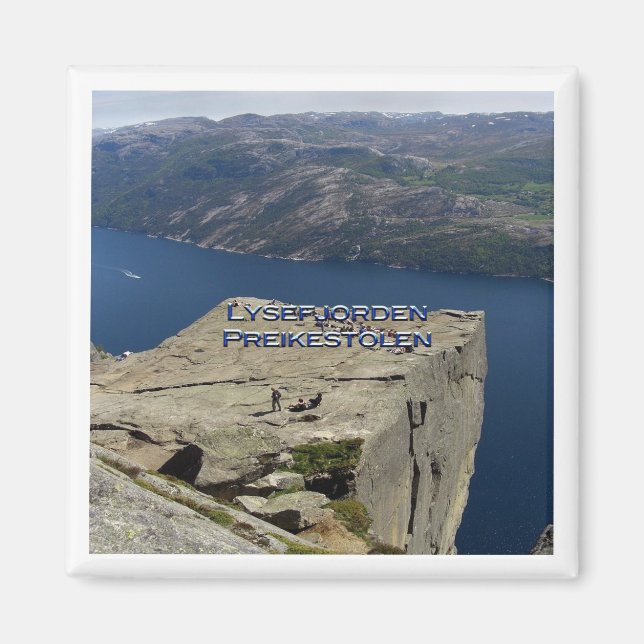 zNO024 LYSEFJORDEN PREIKESTOLEN, Norwegen, Kühlsch Magnet (Vorne)