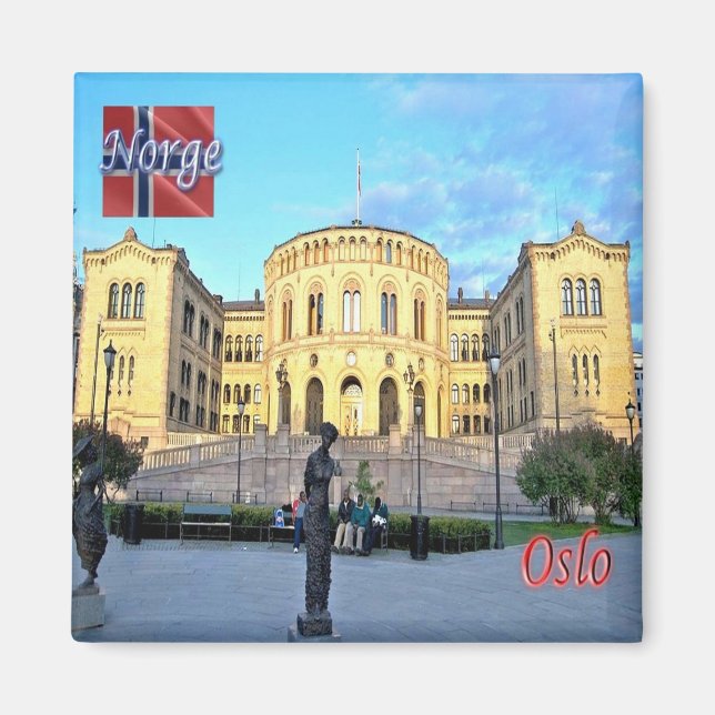 zNO045 OSLO Stortingsbygningen, Norwegen, Kühlschr Magnet (Vorne)