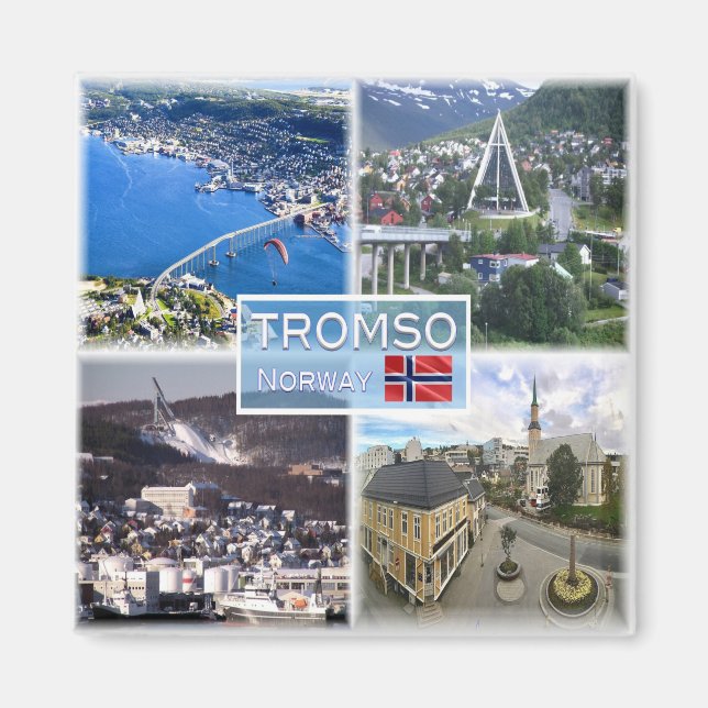 zNO049 TROMSO Artische Kathedrale, Luft, Norwegen Magnet (Vorne)