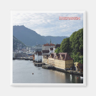 zNO060 BERGEN Jachthafen, Norwegen, Europa, Kühlsc Magnet
