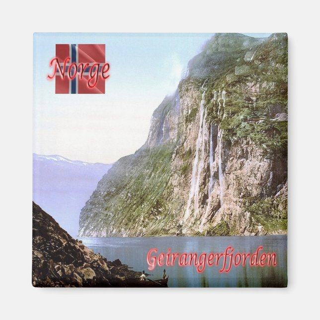 zNO071 GEIRANGERFJORDEN, Norwegen, Europa, Kühlsch Magnet (Vorne)