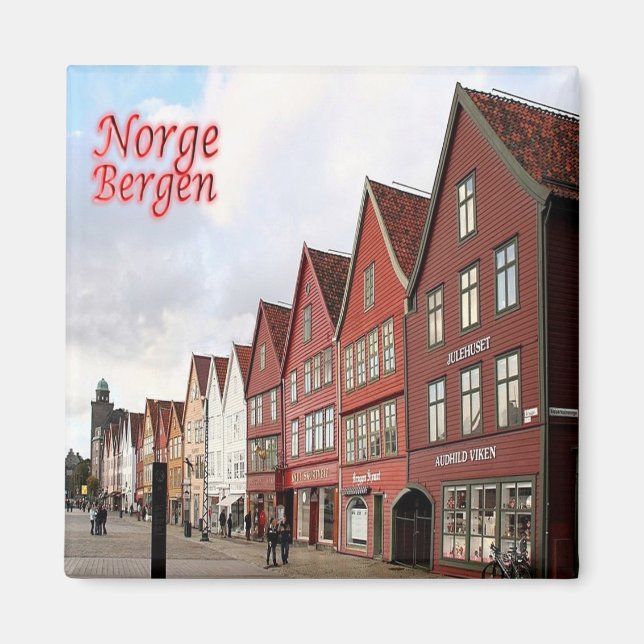 zNO073 BERGEN BRYGGEN, Norwegen, Europa, Kühlschra Magnet (Vorne)