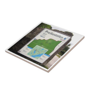 zNO098 PREIKESTOLEN TRAIL MAP Lysefjorden, Norwege Fliese