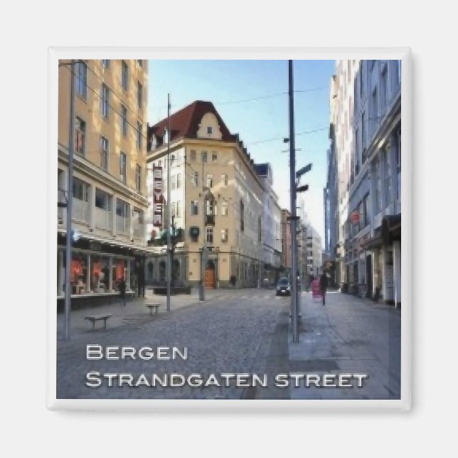 zNO103 BERGEN Strandgaten, Norwegen, Kühlschrank Magnet (Vorne)