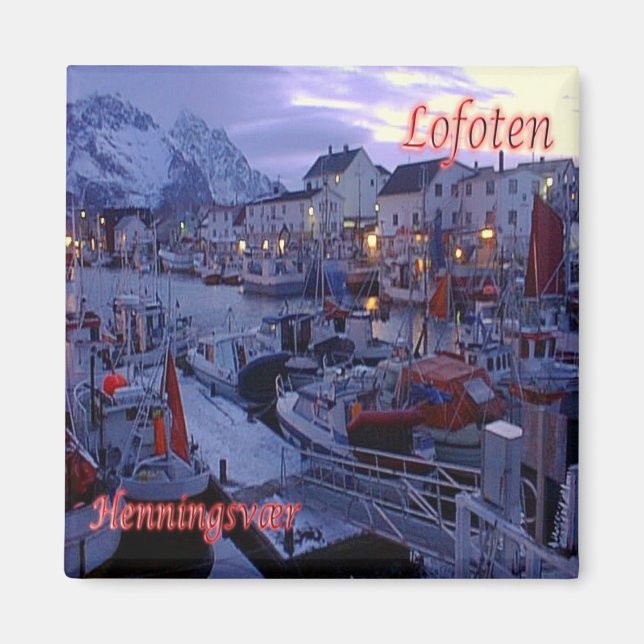 zNO140 HENNINGSVAER, Lofoten, Norwegen, Kühlschran Magnet (Vorne)