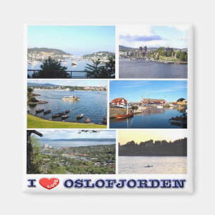 zNO159 OSLOFJORDEN "I Liebe", Norwegen, Kühlschran Magnet