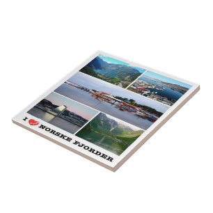 zNO169 NORSKE FJORDER " I Liebe", Norwegen, Fliese