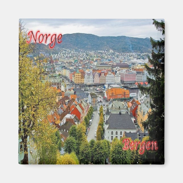 zNO177 BERGEN, Norwegen, Europa, Kühlschrank Magnet (Vorne)