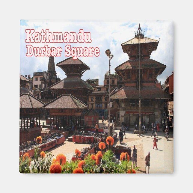 zNP017 Durbar Square KATHMANDU, Nepal Asien, Kühls Magnet (Vorne)