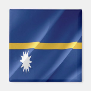 zNR002 NAURU WAVING FLAG, Ozeanien, Kühlschrank Magnet